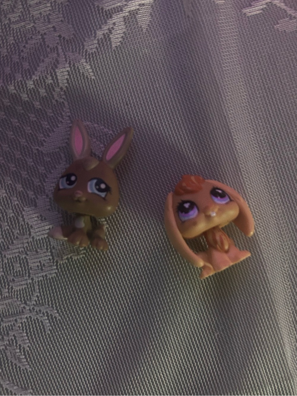 Littlest Pet Shop Brown Bunny and Tan Puppy Pair